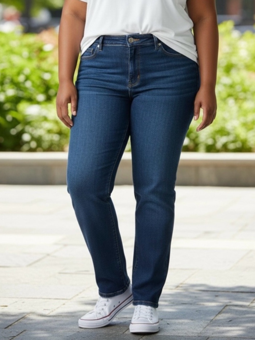 Lee Instantly Slims Classic Straight Leg Jeans Dark Wash 18W Petite NWT